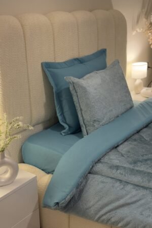 Couette en polaire turquoise (place et demi)