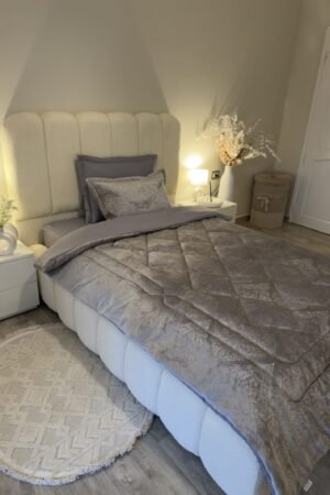 Couette en polaire gris (place et demi)