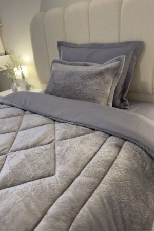 Couette en polaire gris (place et demi)