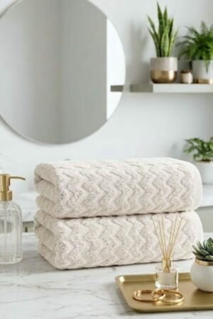 Lot de serviettes de douche BEIGE 2 pcs
