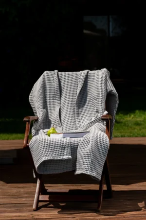 Lot de bain Nid d abeille 3 pièces Gris