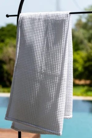 Lot de bain Nid d abeille 3 pièces Blanc