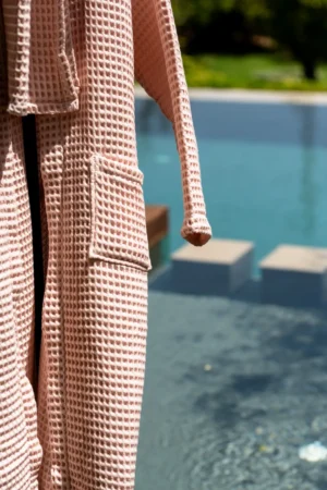 Lot de bain Nid d abeille 3 pièces Rose