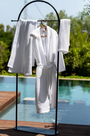 Lot de bain Nid d abeille 3 pièces Blanc