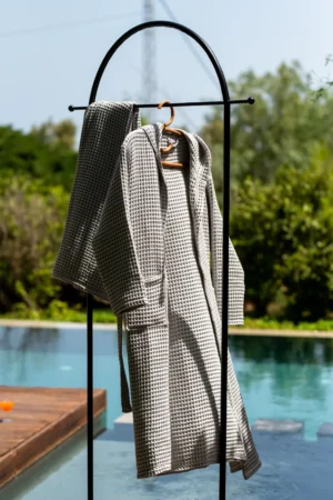 Lot de bain Nid d abeille 3 pièces Gris