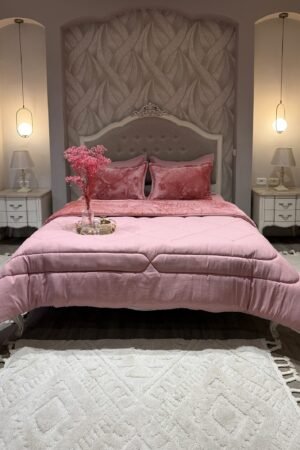 Couette en polaire rose poudré