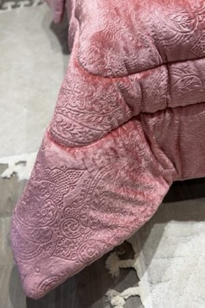 Couette en polaire rose poudré
