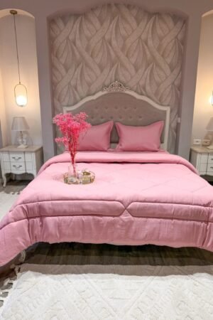Couette en polaire rose poudré