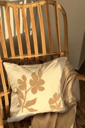 Taie Brodé Caramel