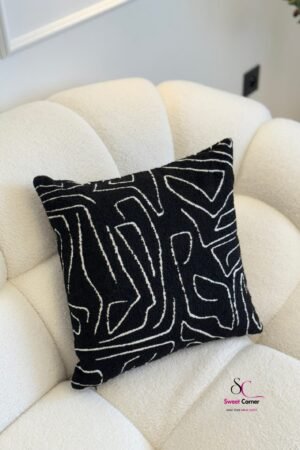 Coussin décoratif NOIR avec design
