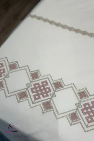 Parure " Ysra " Rose brodée