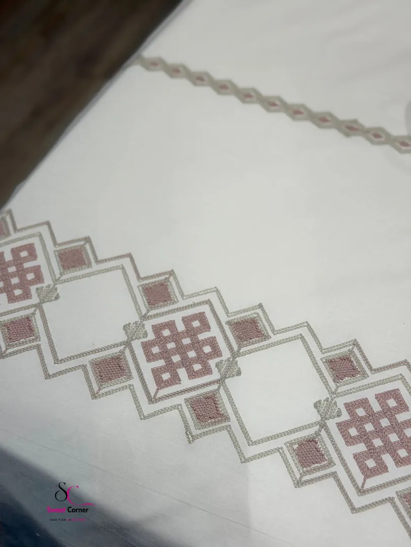 Parure " Ysra " Rose brodée – Image 8
